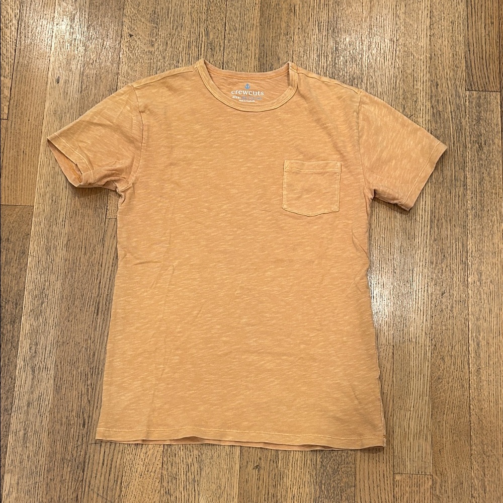 Crewcuts Kids Short-Sleeve Pocket Tee in Pale Orange